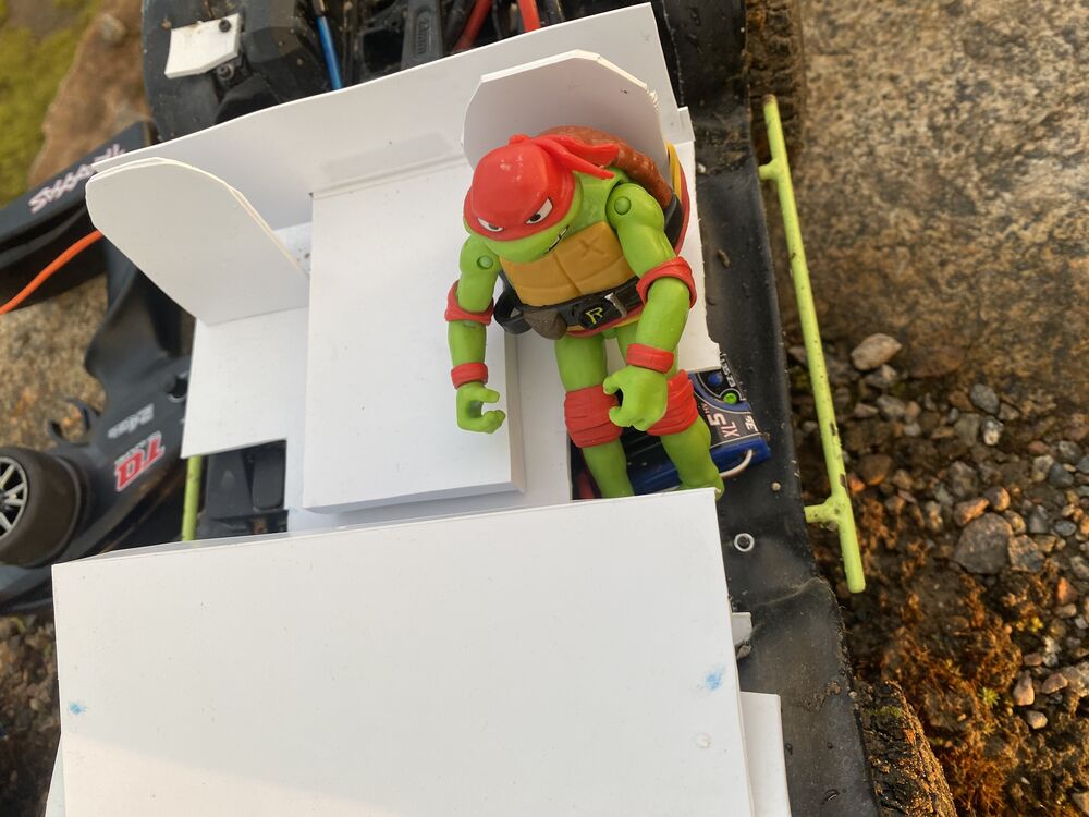 Turtlesi löysi itsensä ratin taakse :D<br />Jahka tulee vastaan joku ihmiskuski..